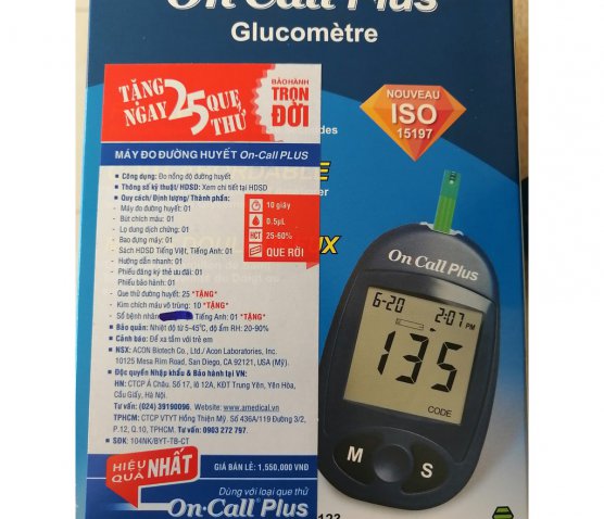 MÁY ĐO ĐƯỜNG HUYẾT ON CALL PLUS Glucose Meter 